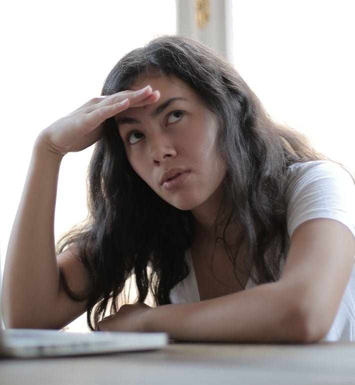 Young Woman Looking Upwards