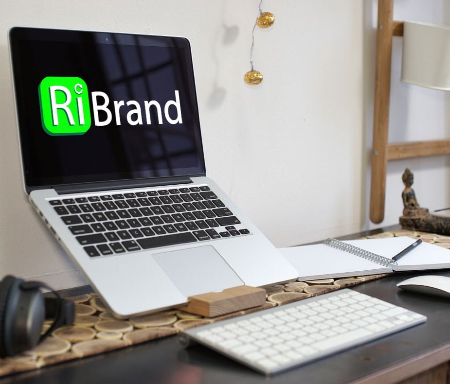 Laptop With RiBrand Logo Showing On Screen